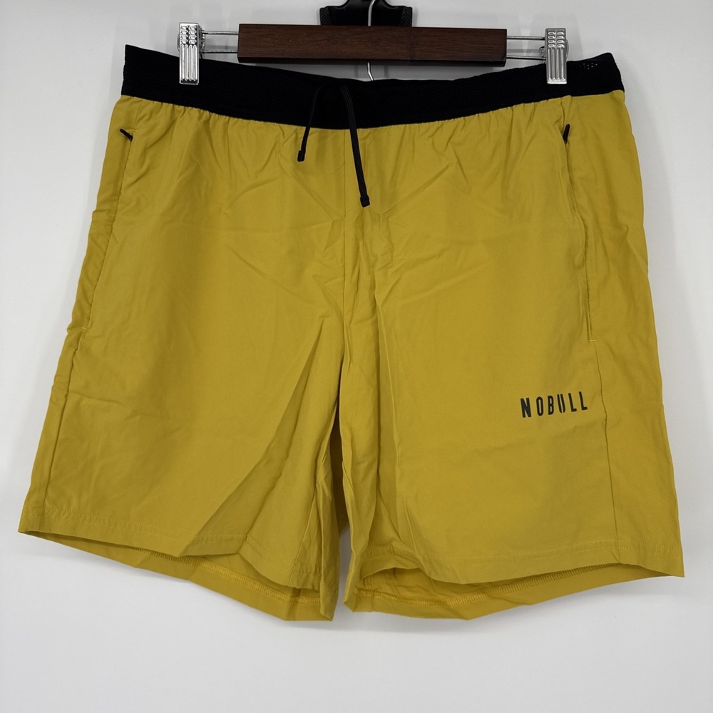 Nobull Athletic Performance Workout Running Shorts Yellow Mens Large Athleisure